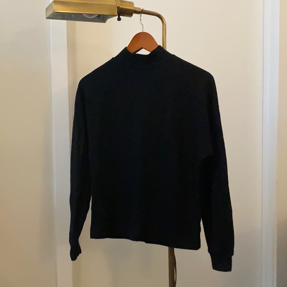 Black Madewell Mockneck Wool/Cotton top, size XS